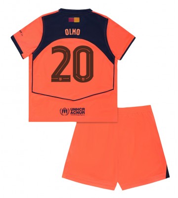 Barcelona Dani Olmo #20 Tredjetrøje Børn 2025-26 Kortærmet (+ Korte bukser)